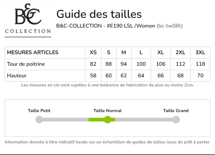 T-SHIRT FEMME MANCHES LONGUES PERSONNALISABLE REF : BC08T