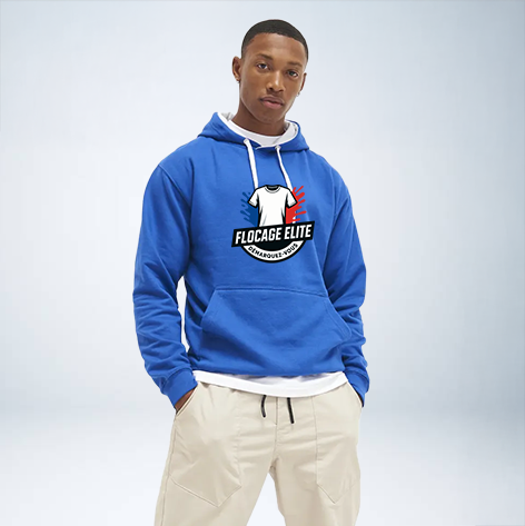 SWEAT A CAPUCHE CONTRASTÉ PERSONNALISABLE UNISEXE REF : JH003
