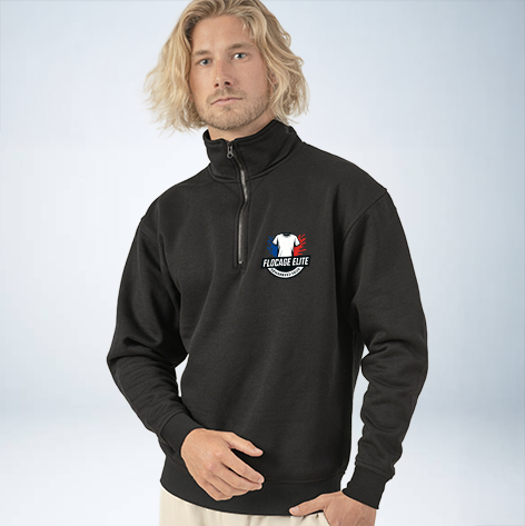 SWEAT COL ZIPPÉ PERSONNALISABLE UNISEXE REF: JK298