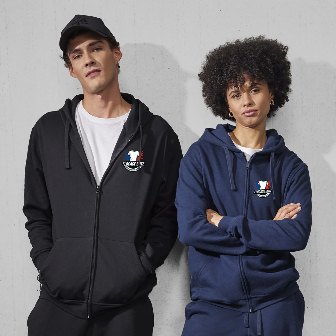 SWEAT ZIPPÉ A CAPUCHE PERSONNALISABLE UNISEXE REF : ID224